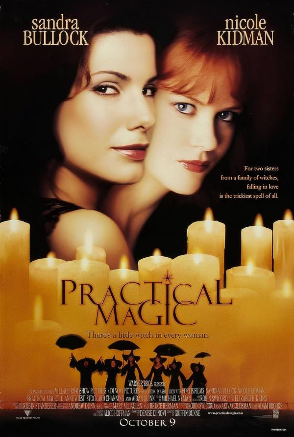 Practical Magic movie poster with Sandra Bullock and Nicole Kidman