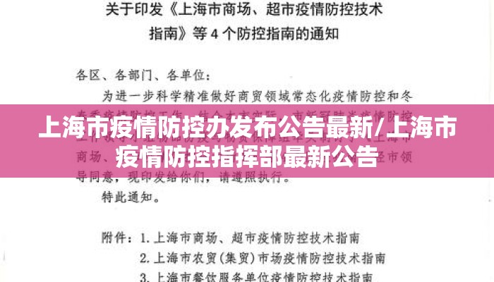 上海市疫情防控办发布公告最新/上海市疫情防控指挥部最新公告