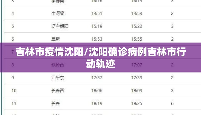 吉林市疫情沈阳/沈阳确诊病例吉林市行动轨迹