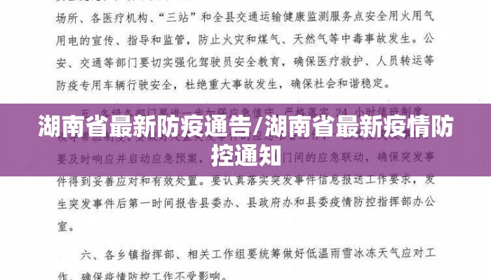 湖南省最新防疫通告/湖南省最新疫情防控通知