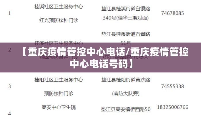 【重庆疫情管控中心电话/重庆疫情管控中心电话号码】