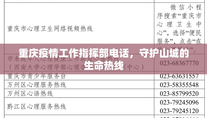 重庆疫情工作指挥部电话，守护山城的生命热线