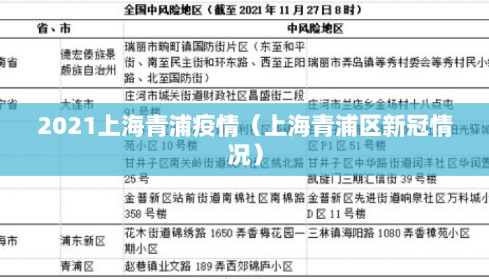 2021上海青浦疫情（上海青浦区新冠情况）