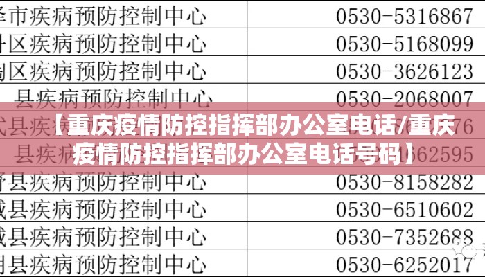 【重庆疫情防控指挥部办公室电话/重庆疫情防控指挥部办公室电话号码】