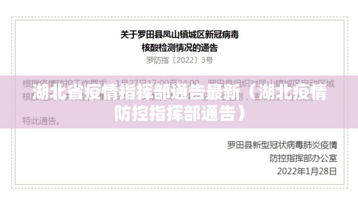 湖北省疫情指挥部通告最新（湖北疫情防控指挥部通告）