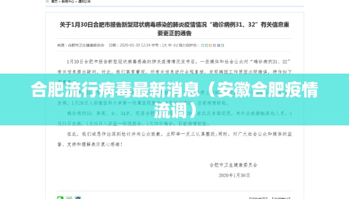 合肥流行病毒最新消息（安徽合肥疫情流调）