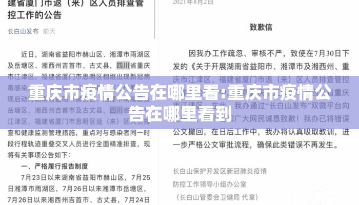 重庆市疫情公告在哪里看:重庆市疫情公告在哪里看到
