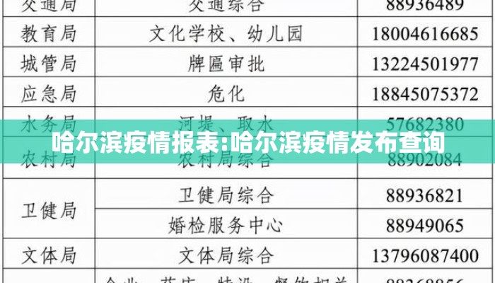 哈尔滨疫情报表:哈尔滨疫情发布查询
