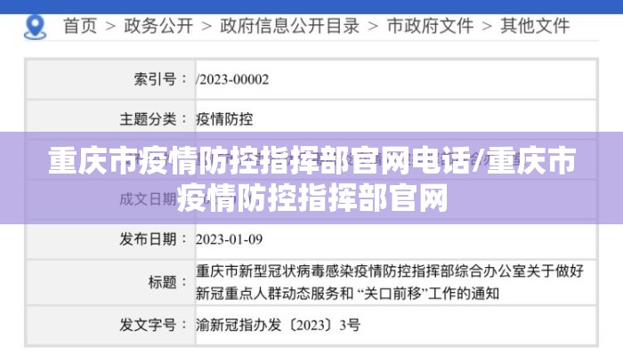 重庆市疫情防控指挥部官网电话/重庆市疫情防控指挥部官网