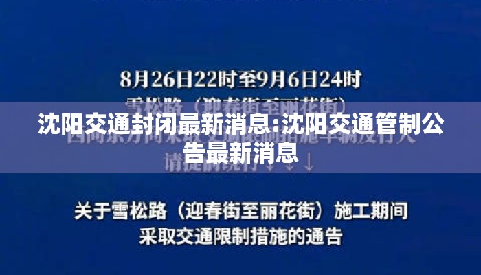 沈阳交通封闭最新消息:沈阳交通管制公告最新消息