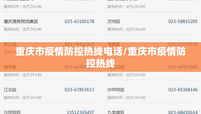 重庆市疫情防控热线电话/重庆市疫情防控热线