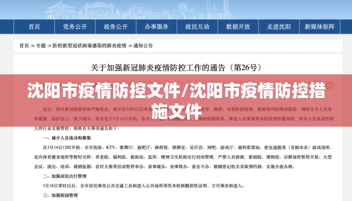 沈阳市疫情防控文件/沈阳市疫情防控措施文件