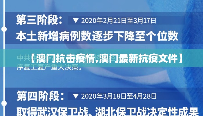 【澳门抗击疫情,澳门最新抗疫文件】