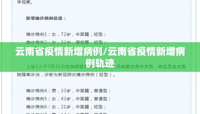 云南省疫情新增病例/云南省疫情新增病例轨迹
