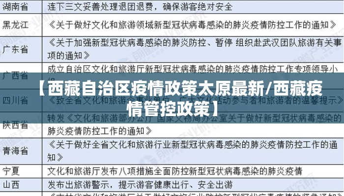 【西藏自治区疫情政策太原最新/西藏疫情管控政策】