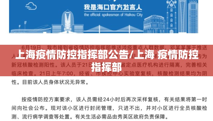 上海疫情防控指挥部公告/上海 疫情防控指挥部