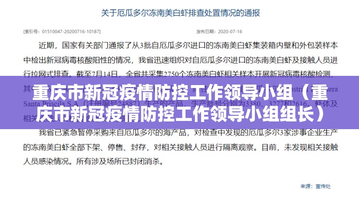 重庆市新冠疫情防控工作领导小组（重庆市新冠疫情防控工作领导小组组长）