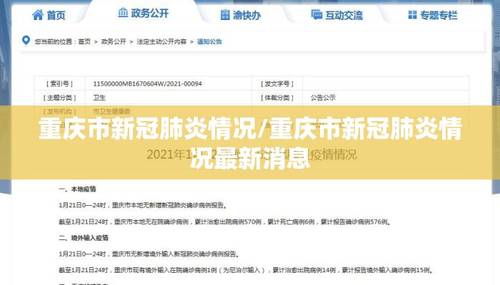 重庆市新冠肺炎情况/重庆市新冠肺炎情况最新消息
