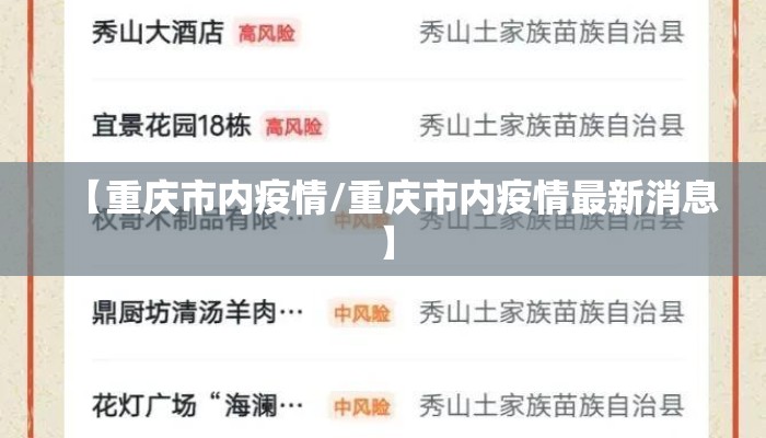 【重庆市内疫情/重庆市内疫情最新消息】