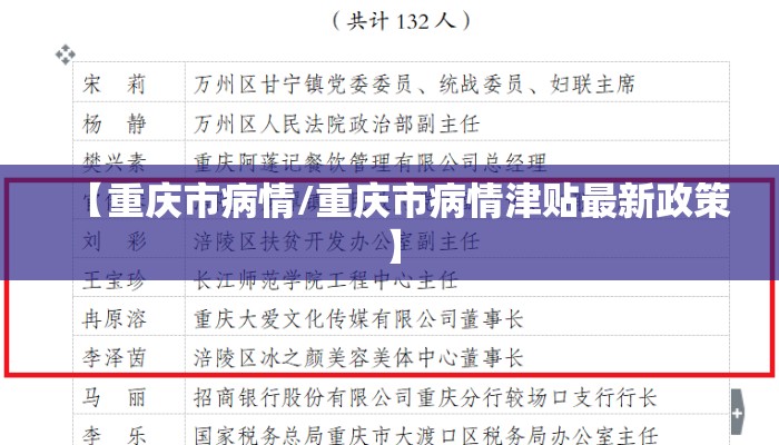 【重庆市病情/重庆市病情津贴最新政策】
