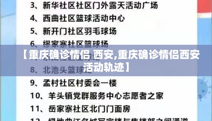 【重庆确诊情侣 西安,重庆确诊情侣西安活动轨迹】