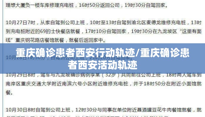 重庆确诊患者西安行动轨迹/重庆确诊患者西安活动轨迹
