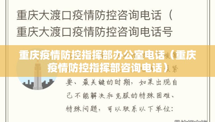 重庆疫情防控指挥部办公室电话（重庆疫情防控指挥部咨询电话）
