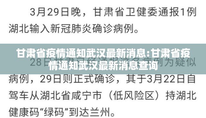 甘肃省疫情通知武汉最新消息:甘肃省疫情通知武汉最新消息查询