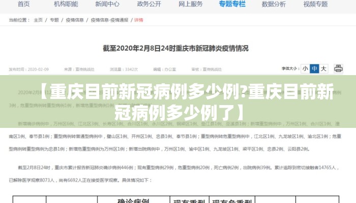 【重庆目前新冠病例多少例?重庆目前新冠病例多少例了】