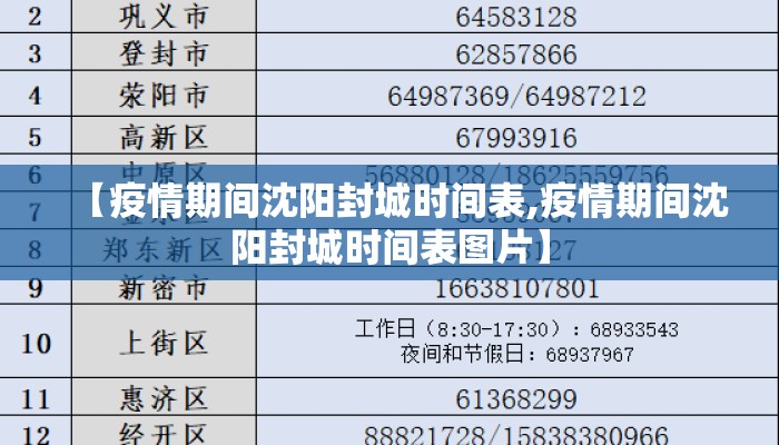 【疫情期间沈阳封城时间表,疫情期间沈阳封城时间表图片】