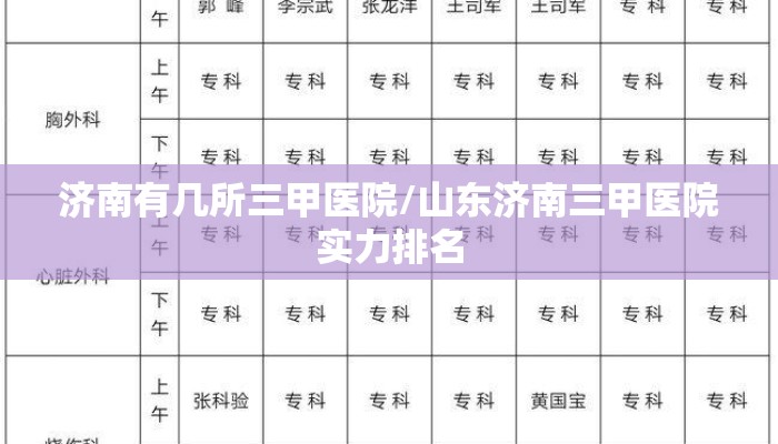 济南有几所三甲医院/山东济南三甲医院实力排名