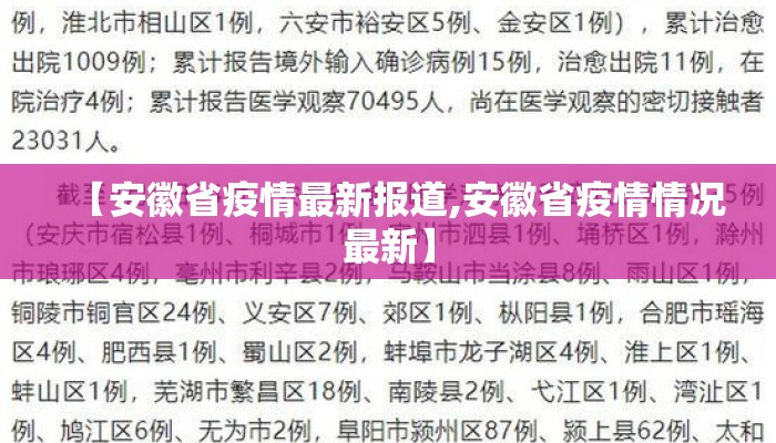 【安徽省疫情最新报道,安徽省疫情情况最新】