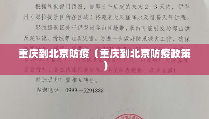 重庆到北京防疫（重庆到北京防疫政策）