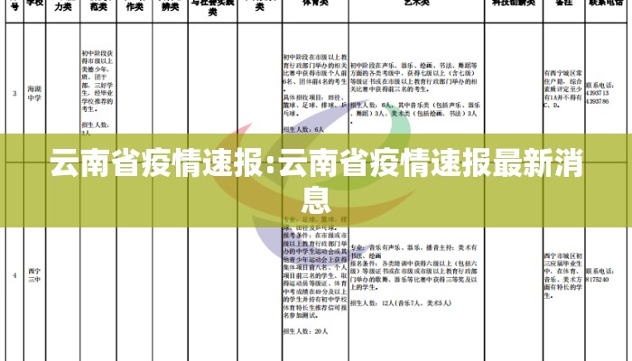 云南省疫情速报:云南省疫情速报最新消息