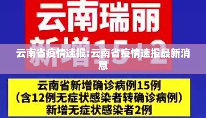云南省疫情速报:云南省疫情速报最新消息