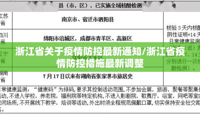 浙江省关于疫情防控最新通知/浙江省疫情防控措施最新调整