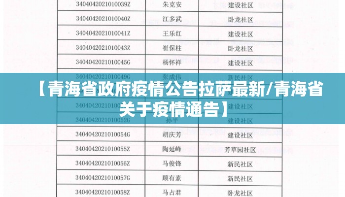 【青海省政府疫情公告拉萨最新/青海省关于疫情通告】