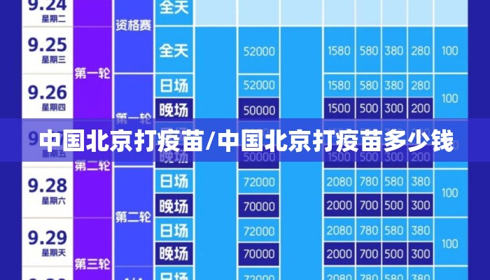 中国北京打疫苗/中国北京打疫苗多少钱