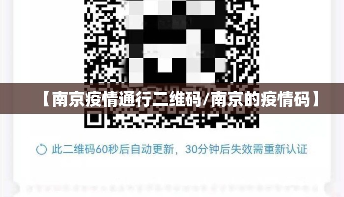 【南京疫情通行二维码/南京的疫情码】