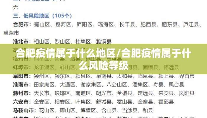 合肥疫情属于什么地区/合肥疫情属于什么风险等级