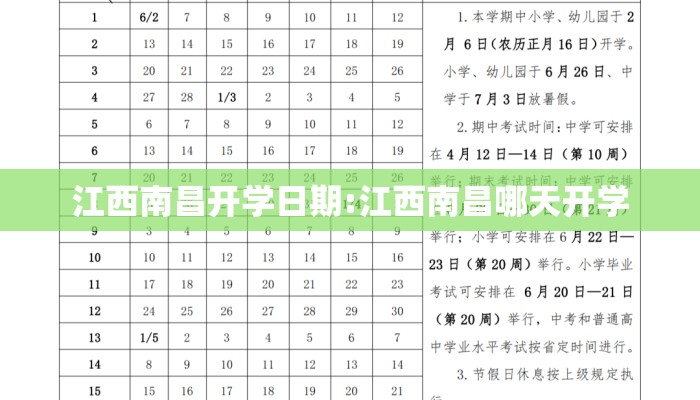江西南昌开学日期:江西南昌哪天开学