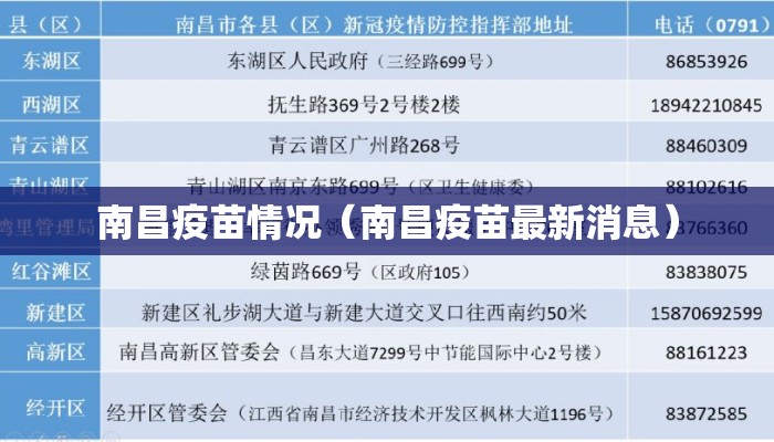 南昌疫苗情况（南昌疫苗最新消息）