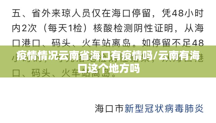 疫情情况云南省海口有疫情吗/云南有海口这个地方吗