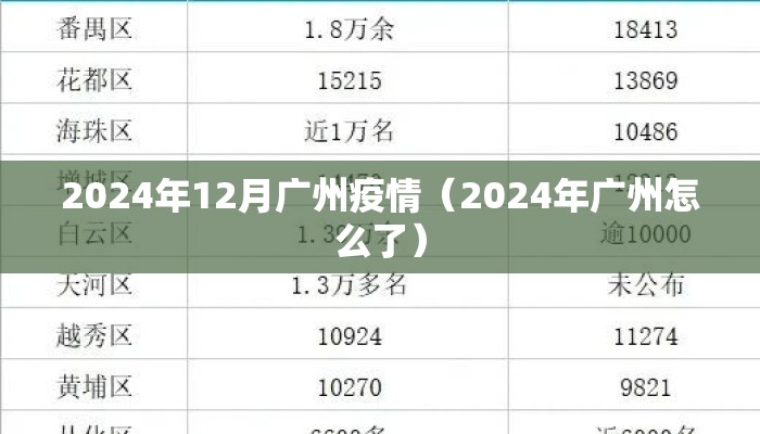 2024年12月广州疫情（2024年广州怎么了）