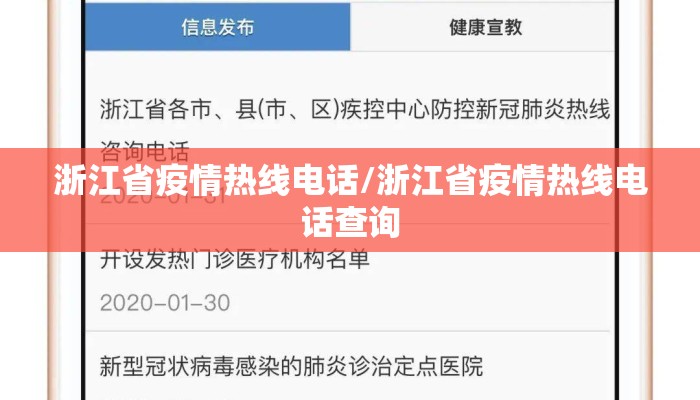 浙江省疫情热线电话/浙江省疫情热线电话查询