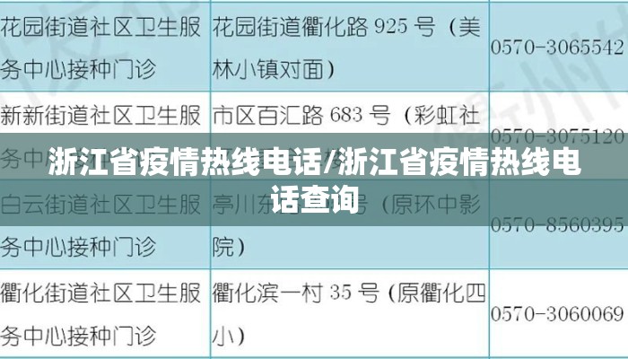 浙江省疫情热线电话/浙江省疫情热线电话查询