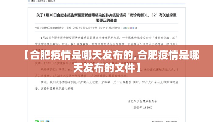 【合肥疫情是哪天发布的,合肥疫情是哪天发布的文件】