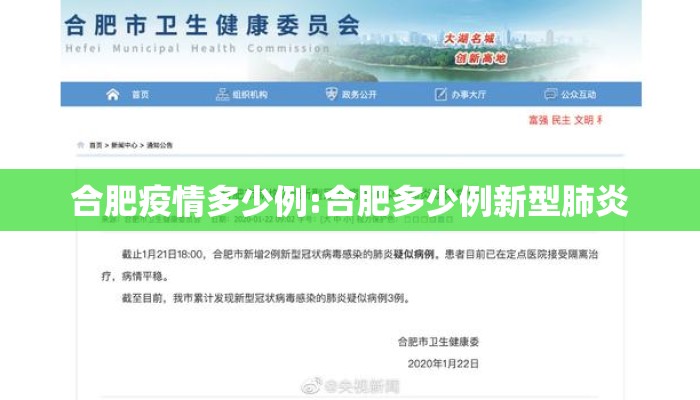 合肥疫情多少例:合肥多少例新型肺炎