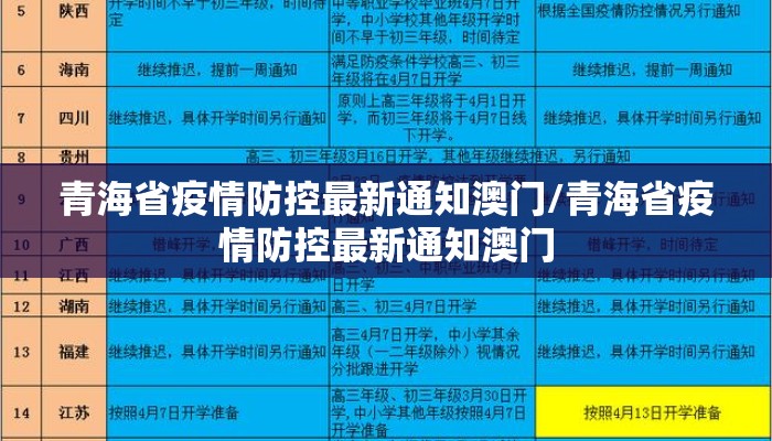 青海省疫情防控最新通知澳门/青海省疫情防控最新通知澳门
