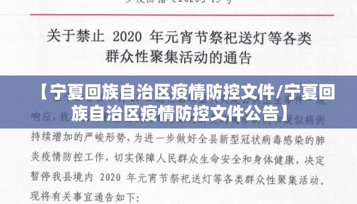 【宁夏回族自治区疫情防控文件/宁夏回族自治区疫情防控文件公告】